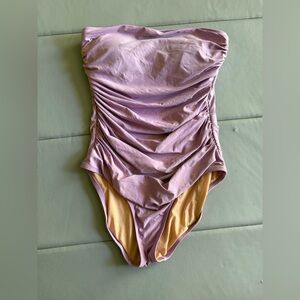J.Crew lavender strapless one‎ piece swimsuit size 6
